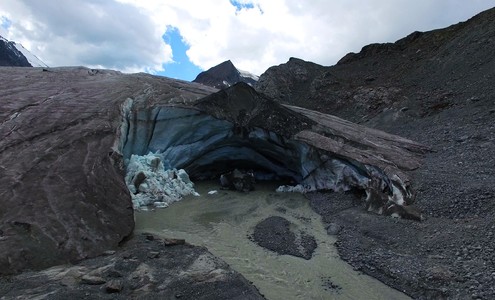 Video. Sophia glacier. Mountain Altai. Russia.