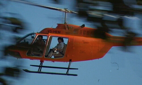 Video. Extreme helicopter flight. Epupa Falls. Kunene River. Namibia.